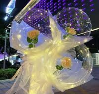 3 LED Luminous Balloon Rose Bouquet with Light