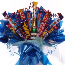 25 Mix chocolates in a bouquet blue packing