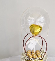 16 Ferrero rocher bouquet plain bobo balloon and heart balloon with flower