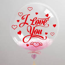 1 transparent balloons with Love you print and Fairy lights
