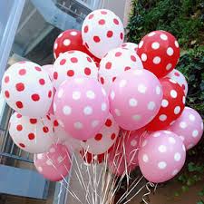 50 polka dot air blown balloons