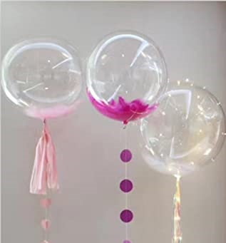 Flower petals inside 3 clear bubble balloon