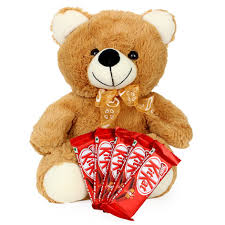 5 Kitkat chocolates with Teddy Bear (12 inches)
