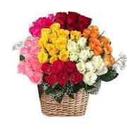 45 mix roses basket