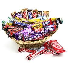 Cadburys mixed chocolates in a basket