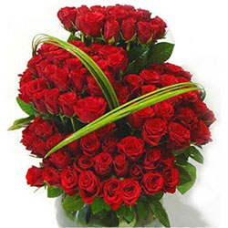 50 Red Roses basket