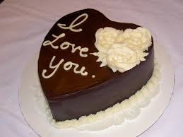 1 Kg Heart Chocolate Truffle Cake Icing I LOVE YOU