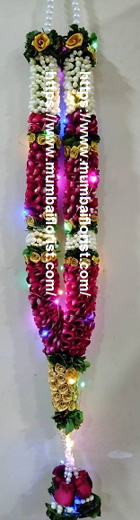 2 bride and groom garlands with led lights